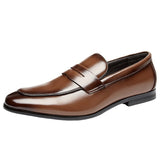 Men's Leather Summer British Style Simple Business Leather Shoes