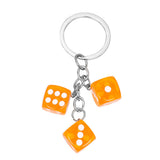 Creative Resin Dice Shape Keychain Pendant Portable Bag Pen Accessories