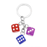 Creative Resin Dice Shape Keychain Pendant Portable Bag Pen Accessories