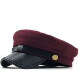 British Vintage Beret PU Leather For Men