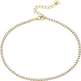 Simple Natural Versatile Single Row Rhinestone Anklet