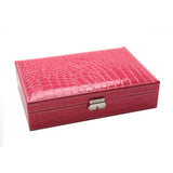 Leather Rectangular Single Layer Stud Earring Storage Box