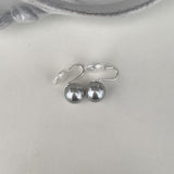 Simple Design Gray Pearl Stud Earrings For Women