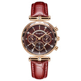 Waterproof Casual Three-eye Women's Watch