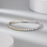 S925 Sterling Silver Two-tone Zircon Fashion All-match Bracelet