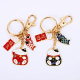 Cute Creative Metal Lucky Cat Car Key Ring