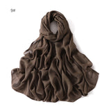 Solid Color Wide-brimmed Cotton And Linen Monochrome Scarf Veil