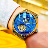 Men's Fashion Skeleton Luminous Waterproof Mechanical Watch