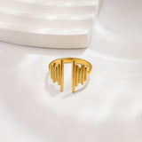 Women's 18K Gold Stainless Steel Open Fashion Simple Geometric Design Titanium Steel Ring