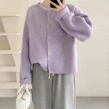 Single-breasted Simple Knitting Cardigan Coat Autumn And Winter Loose Sweater