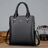 Men's Handbag Double Pull Large Capacity Business Computer Bag Authentic Leather Tactile Feel