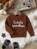 Baby Pullover Round Neck Letter Embroidered Printed Sweater