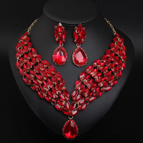 Crystal African Necklace Earring Set