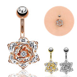 Fashion Personality Rose Zircon Navel Order