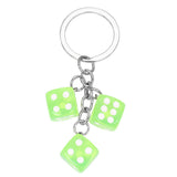 Creative Resin Dice Shape Keychain Pendant Portable Bag Pen Accessories