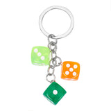 Creative Resin Dice Shape Keychain Pendant Portable Bag Pen Accessories