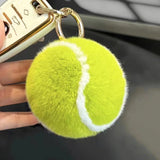 Cute Little Tennis Imitate Rex Rabbit Fur Tennis Pendant Car Key Ring