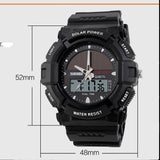 Time beauty personality solar watch fashion electronic double display waterproof outdoor sports men's watch student watch