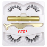 Magnetic Liquid Eyeliner & Magnetic False Eyelashes & Tweezer Set Waterproof Long Lasting Eyeliner False Eyelashes