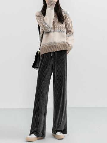 Corduroy wide-leg pants