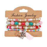 Bohemian Tassel Crystal Pendant Multi-layer Vintage Bead Bracelet