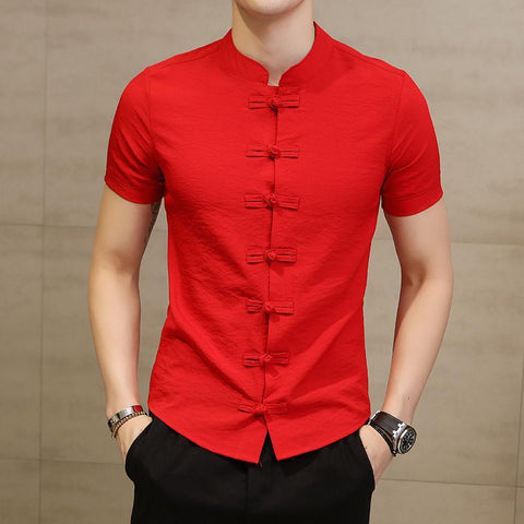 Chinese style solid color shirt