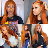 Dark Orange Straight Headgear Wig Straight Headgear