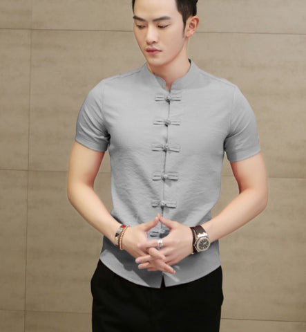 Chinese style solid color shirt