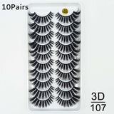 Ten pairs of false eyelashes