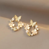 Gentle And Sweet Butterfly Flower Earrings, Delicate Temperament For Women, High-end And Cool Earrings, Niche Design Earrings