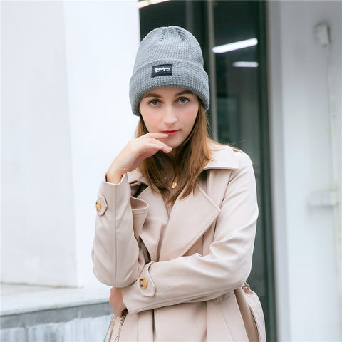 Reflective Beanie Hat Women Skullies Autumn Winter