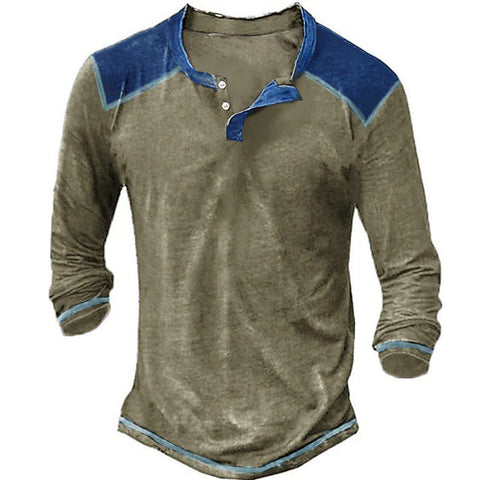 Retro Casual Long Sleeved Men Shirt