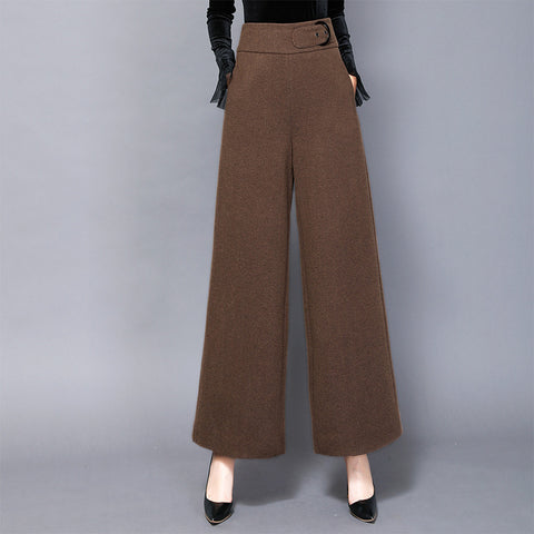 Fleece wide-leg pants