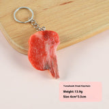 Food Meat Ribs Keychain Creative Pendant Shooting Props