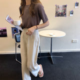 Draped wide-leg pants