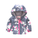 Hooded jacket with print pattern