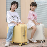 Children's Luggage Riding Trolley Case Mute Universal Wheel Boarding Bag