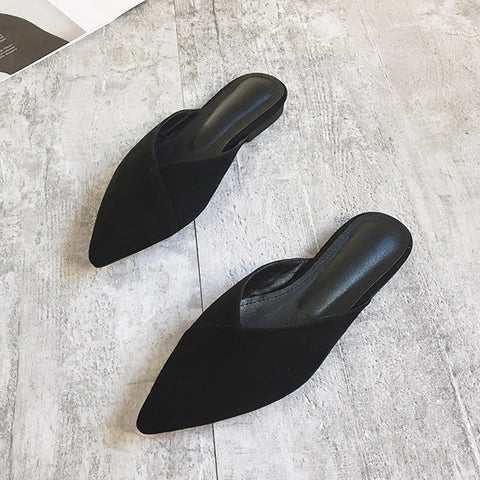 Pointed Toe Lazy Semi Slipper Women's Shoes