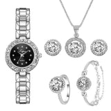 Fashion Ladies Steel Band Watch Band Bracelet Set Quartz