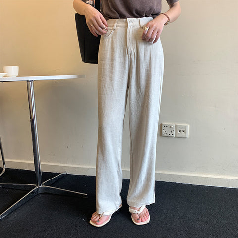 Draped wide-leg pants