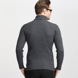 Men's solid color turtleneck sweater