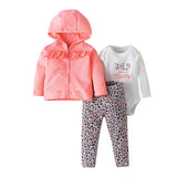 Three-Piece Baby Long-Sleeved Hooded Sweater And Romper For Men And Women