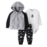 Three-Piece Baby Long-Sleeved Hooded Sweater And Romper For Men And Women