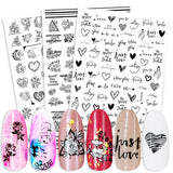 Summer Flowers and Love Adhesive Stickers Nail Art Stickers Foreign Trade Nail Stickers Nail Art Decals