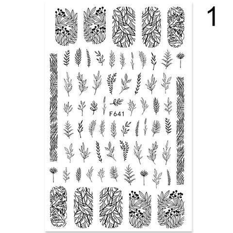 Summer Flowers and Love Adhesive Stickers Nail Art Stickers Foreign Trade Nail Stickers Nail Art Decals