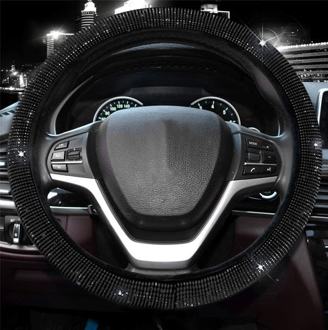 Diamond Steering Wheel Cover Rhinestones Crystals Car Handcraft Steering Wheel Covers