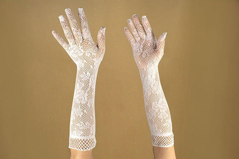 Mesh Jacquard Mittens Wedding Gloves Hotel Ceremonial Ball Gloves