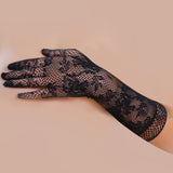 Mesh Jacquard Mittens Wedding Gloves Hotel Ceremonial Ball Gloves