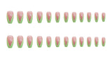 PD-57 Ballet Green French Net Red Fake Nail Sticker Nail Nail Patch Can Be Taken Off And Worn By Women