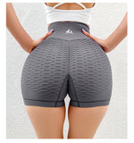 High-waisted Jacquard Peach Hip Yoga Three-quarter Pants Belly-up Hip High-elastic Shorts Tight Fitness Pants